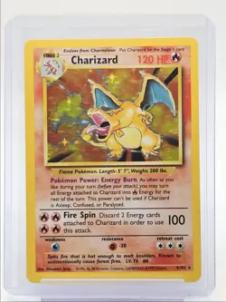 CHARIZARD 1998 POKEMON ORIGINAL BASE SET RARE HOLO 4/102 Q0106 - Image 1