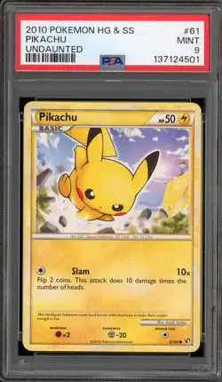 Pokemon Pikachu Undaunted #61 PSA 9 Mint - Image 1