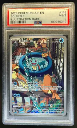 2024 Pokemon Stellar Crown Squirtle #148/142 PSA 9 - Image 1