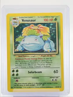 VENUSAUR 1998 POKEMON ORIGINAL BASE SET RARE HOLO 15/102 Q0106 - Image 1