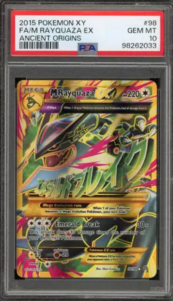 Pokemon M Rayquaza EX XY Ancient Origins Full Art #98 PSA 10 Gem Mint - Image 1
