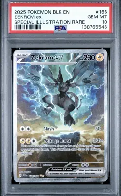 Zekrom ex SIR 166/086 Pokemon Black Bolt PSA 10 GEM MINT - Image 1