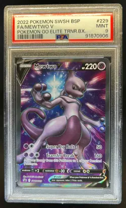 2019-2023 Pokemon SWSH Black Star Promos Mewtwo V #SWSH229 PSA 9 - Image 1