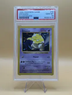 1999 Pokemon Shadowless Base Set Drowzee #49 PSA 10 - Image 1