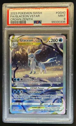 2023 Pokemon SWSH Crown Zenith Glaceon VST Galarian Gallery #GG40/GG70 PSA 9 - Image 1