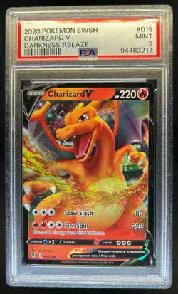 2020 Pokemon SWSH Darkness Ablaze Charizard V #019/189 PSA 9 - Image 1