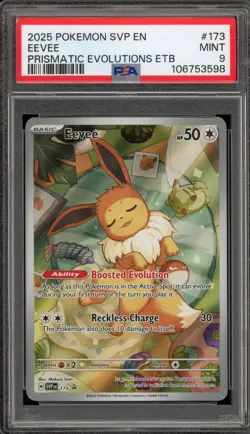 Pokemon Eevee Prismatic Evolutions ETB Promo SVP EN 173 PSA 9 Mint - Image 1
