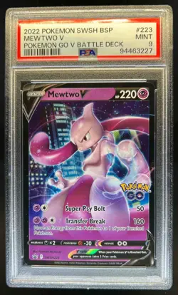 2019-2023 Pokemon SWSH Black Star Promos Mewtwo V #SWSH223 PSA 9 - Image 1