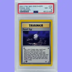 Pokemon 1st Edition Fossil Egg 72/75 Neo Discovery PSA 8 NM/Mint - Image 1