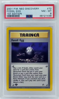 Pokemon 1st Edition Fossil Egg 72/75 Neo Discovery PSA 8 NM/Mint - Image 3