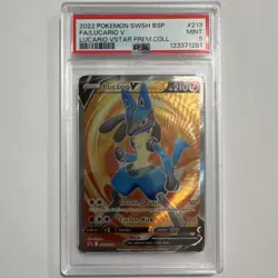 Pokemon Lucario V Full Art Promo Holo SWSH213 Sword & Shield 2022 PSA 9 - Image 1