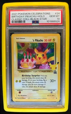 2021 Pokemon SWSH Celebrations Pikachu Classic Collection #24 PSA 10 - Image 1