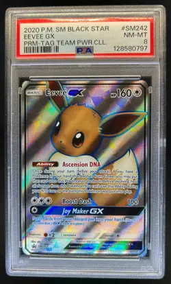 2016-19 Pokemon SM Black Star Promos Eevee #SM242 PSA 8 - Image 1