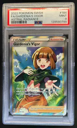 2022 Pokemon SWSH Astral Radiance Gardenia's Vigor #184/189 PSA 9 - Image 1