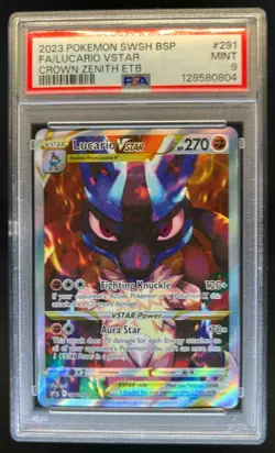 2019-2023 Pokemon SWSH Black Star Promos Lucario VST #SWSH291 PSA 9 - Image 1