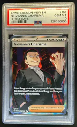 2023 Pokemon SV 151 Giovanni's Charisma #197/165 PSA 10 - Image 1