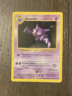 Pokemon TCG Haunter Base Set 29/102 Shadowless Error Ink swirls NM Rare - Image 1