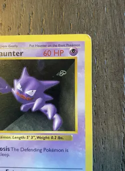 Pokemon TCG Haunter Base Set 29/102 Shadowless Error Ink swirls NM Rare - Image 2