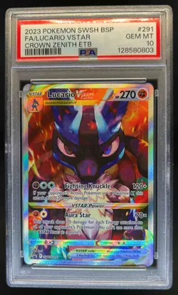 2019-2023 Pokemon SWSH Black Star Promos Lucario VST #SWSH291 PSA 10 - Image 1