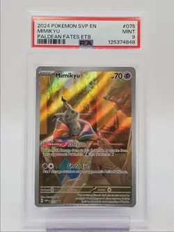 MIMIKYU 2024 POKEMON PALDEAN FATES ETB BLACK STAR PROMO #075 PSA 9 Q0004 - Image 1