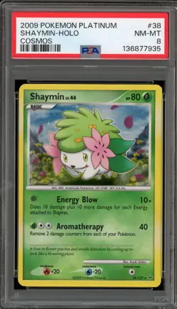 Pokemon Shaymin Platinum Cosmos Holo Rare #38 PSA 8 - Image 1