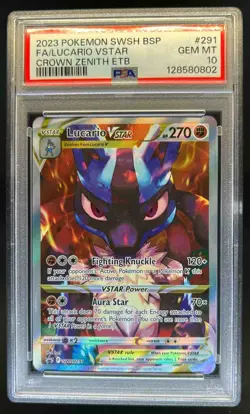 2019-2023 Pokemon SWSH Black Star Promos Lucario VST #SWSH291 PSA 10 - Image 1