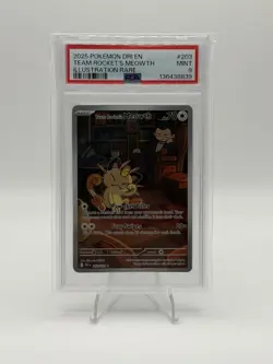 Pokemon TCG - Team Rocket's Meowth #203/182 - Destined Rivals - PSA 9 - MINT - Image 1
