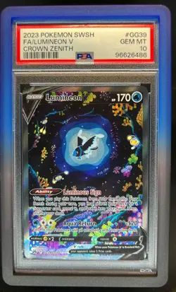 2023 Pokemon SWSH Crown Zenith Lumineon V Galarian Gallery #GG39/GG70 PSA 10 - Image 1
