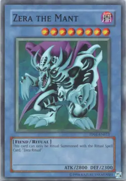 1996 YUGIOH UNLIMITED ZERA THE MANT SECRET RARE HOLO #PP01-EN011 - Image 1