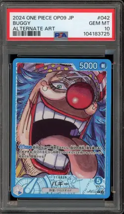 One Piece CCG Buggy Japanese Alternate Art OP09-042 PSA 10 Gem Mint - Image 1