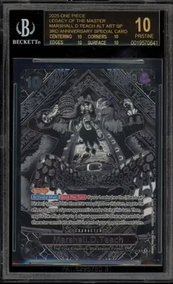 One Piece CCG Marshall.D.Teach 3rd Ann. Alt Art OP09-093 BGS 10 BLACK LABEL - Image 1