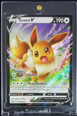 Pokemon Sword & Shield Promo Card Holo Eevee V SWSH065 - Image 1