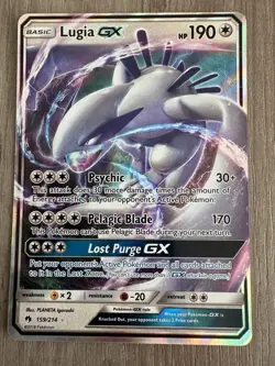 Pokemon Lugia GX Holo Ultra Rare TCG Card Sun & Moon Lost Thunder 159/214 - Image 1