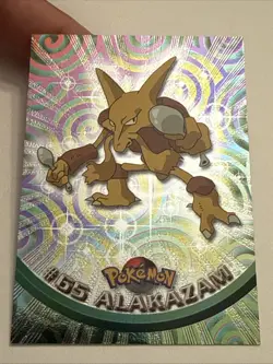 #65 Alakazam Topps Pokemon Card Holo TV Animation Series 1998 - Image 4