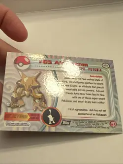 #65 Alakazam Topps Pokemon Card Holo TV Animation Series 1998 - Image 5