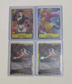 Bandai One Piece Card Game 4 Cards Nico Robin Stussy Crocodile English - Image 1