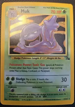 Muk 70 HP Holo Rare Pokemon TCG Fossil 13/62 1999 Wizards Card - Image 1
