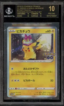 Pokemon Pikachu Pokemon Go Card File Set JPN Promo 272/S-P BGS 10 BLACK LABEL - Image 1