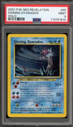 Pokemon Shining Gyarados Neo Revelation Unlimited Holo Secret Rare #65 PSA 9 - Image 1