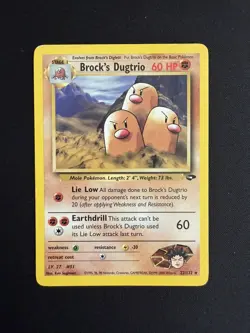 Pokemon Card Brock's Dugtrio 22/132 Gym Challenge Rare - MP - Image 1