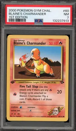 Pokemon Blaine's Charmander Gym Challenge 1st Edition #60 PSA 7 - Image 1