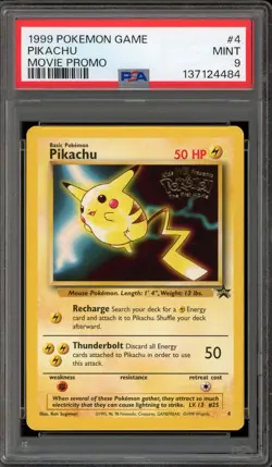 Pokemon Pikachu WB Movie Black Star Promo #4 PSA 9 Mint - Image 1