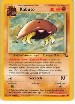 Kabuto 50/62 Common Fossil Pokemon LP - Image 1