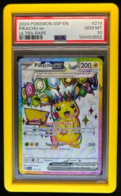 2024 Pokemon Surging Sparks Pikachu Ex #219/191 PSA 10 - Image 1