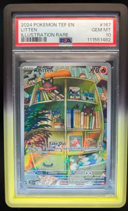 2024 Pokemon Temporal Forces Litten #167/162 PSA 10 - Image 1