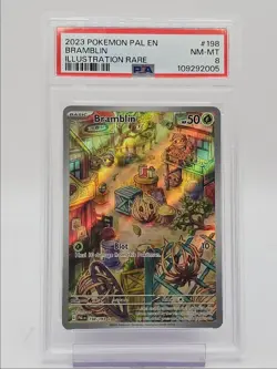 BRAMBLIN 2023 POKEMON PALDEA EVOLVED ILLUSTRATION RARE 198/193 PSA 8 Q0004 - Image 1