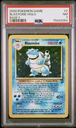 2000 POKEMON BASE SET 2 #2 BLASTOISE-HOLO PSA 7 - Image 1