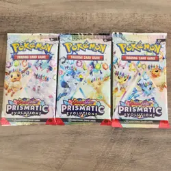 Pokemon TCG : Scarlet & Violet Prismatic Evolutions Booster - 3 pack Bundle - Image 1