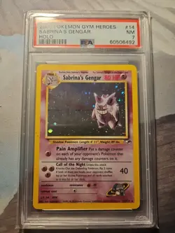 2000 POKEMON GYM HEROES HOLO #14 SABRINA'S GENGAR PSA 7 - Image 1
