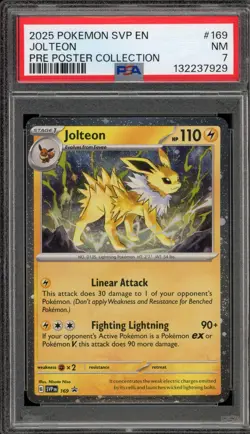 Pokemon Jolteon Prismatic Evolution Poster Coll. Holo Promo SVP EN 169 PSA 7 - Image 1